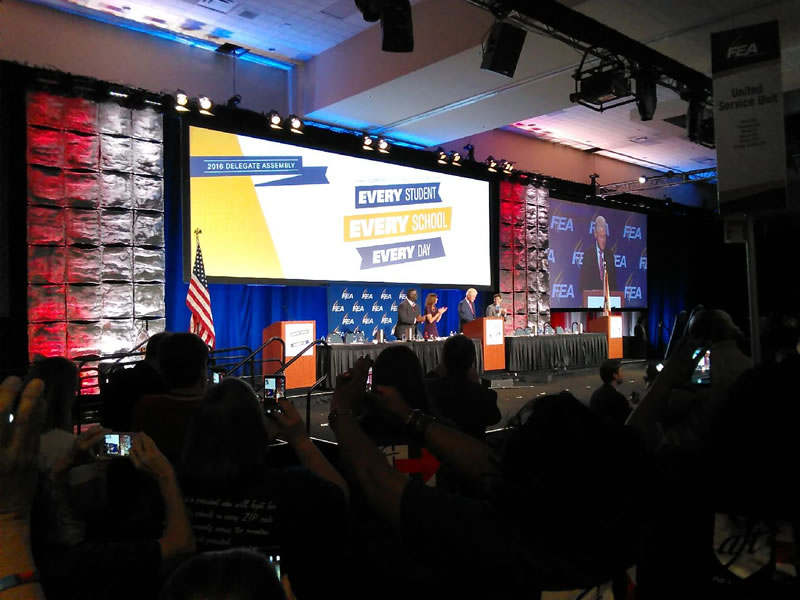 Lots of people taking photos at Delegate Assembly Event