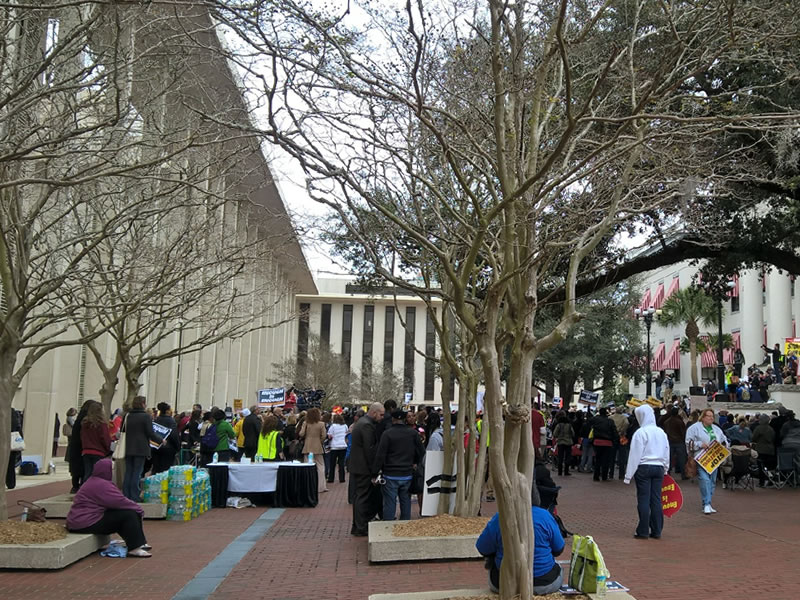 Large crowd of people at rally